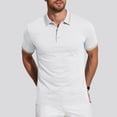 thumbnail image 2 of YODETEY Men's & Big Men's Everyday Pique Polos, Moisture Casual Collared Shirt,White,Size S-3XL, 2 of 8
