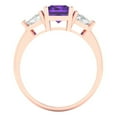 thumbnail image 4 of Three-Stone Engagement Ring for Women - 2.82ct Natural Amethyst in 18K Rose Gold Promise Ring, 4 of 6