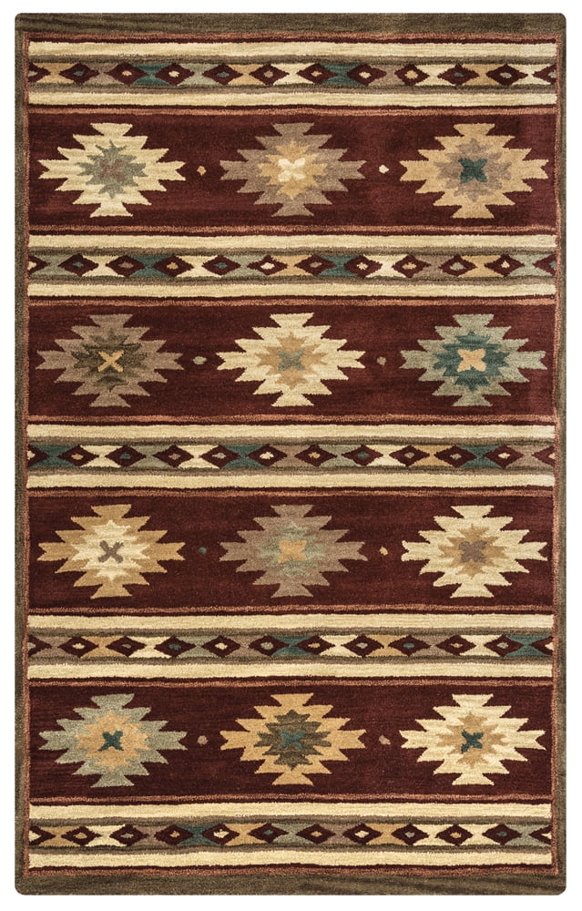 Rizzy Rugs Southwest Area Rug SU2012 Burgundy Banded Lines 2' 6" x 8