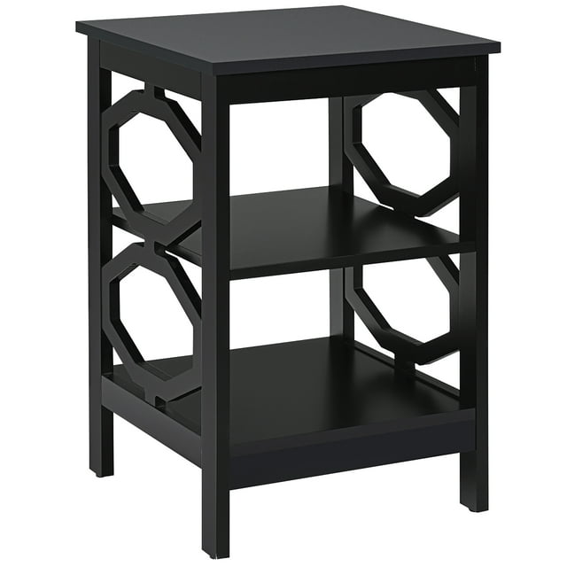 Costway 3-tier Nightstand Sofa Side End Accent Table Storage Display Shelf Black