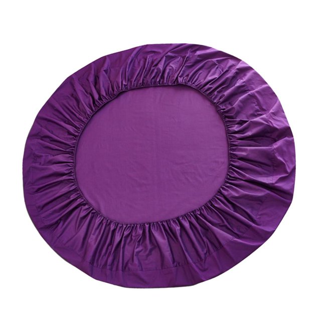 Abbracc Pure Cotton Bed Spread Fitted Sheet Covers Round Home Textile Violet Color