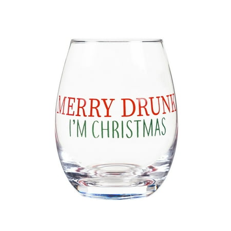 

Stemless Wine Glass w/box 17 OZ Merry Drunk I m Christmas