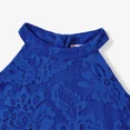 thumbnail image 6 of PatPat Family Matching Blue Lace Halter Sleeveless Dresses and Colorblock Short-sleeve Polo Shirts Sets, Blue, Mom XL, 6 of 7