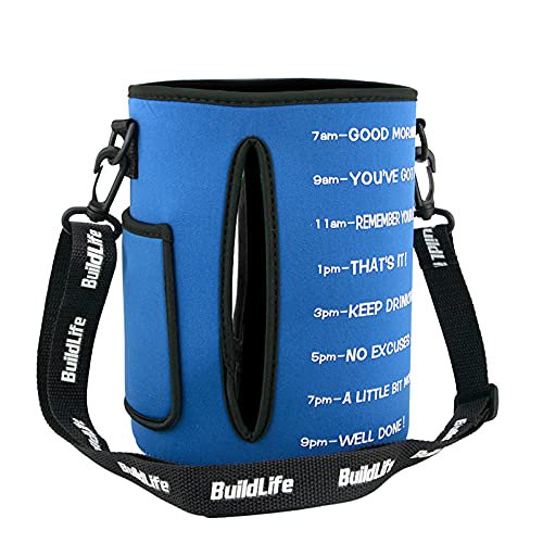 QuiFit Gallon Water Bottle Sleeve with Shoulder Strap 128 oz Water