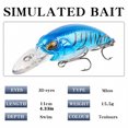thumbnail image 2 of Deep Diving Crankbait Fishing Lure, Floating Rattling Hard Bait with 3D Eyes and Dual Treble Hooks for Bass, Red White, 4.33 Inch, 2 of 5