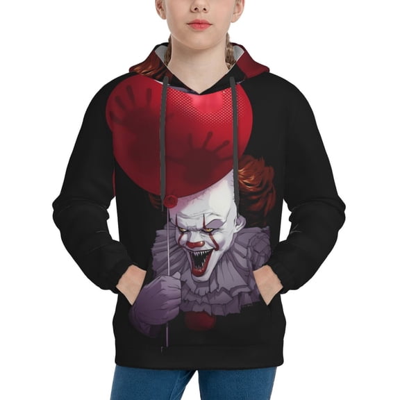 Pennywise Hoodie, Casual Unisex Youth Hoodie, Fashion Novelty Long Sleeve Pullover Sweatshirt Hooded For Kid, Teens And Adults