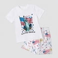 thumbnail image 7 of HCNTES Toddler Baby Boy Newborn Infant Girl Independence Day Clothes Short Sleeve Pullover shirt Tops And Short Set Soft Unisex Summer Loungewear Outfits Set(F02-White,11-12 Years), 7 of 7