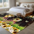 thumbnail image 4 of Spring Sunflowers Area Rugs 5'x7', Small Throw Rugs for Laundry Room Playroom, Bicycles Botanical Flowers Wooden Grain Indoor Outdoor Rug Non-Slip Low Pile Carpet Runner Reversible Floor Mats, 4 of 8