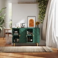 thumbnail image 4 of CBJCBJ 48" Modern Accent Sideboard Buffet Cabinet with 4 Doors & Shelves, Credenza for Living Room Storage,Green, 4 of 10