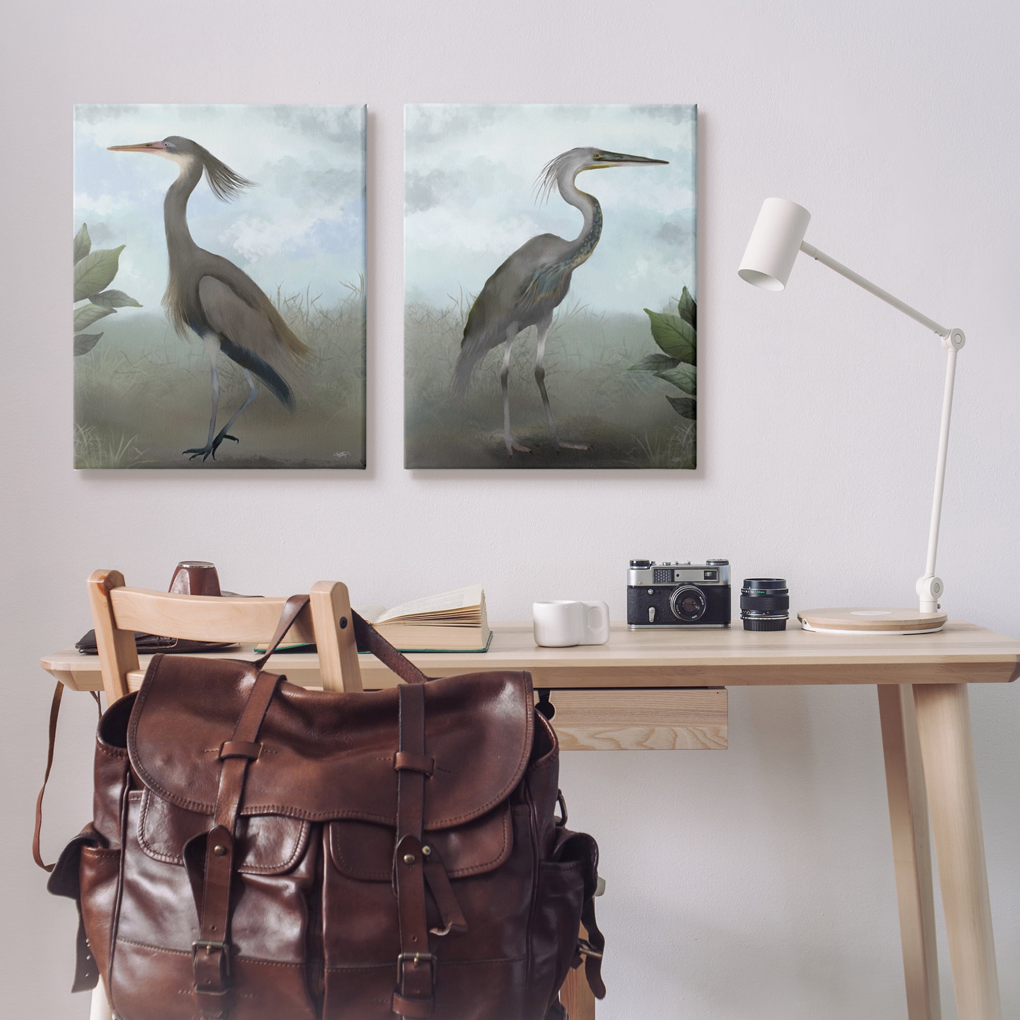 Stupell Industries Coastal Birds Gazing Animals & Insects Painting Gallery Wrapped Canvas Art Print Wall Art, 24 x 30, Set of 2
