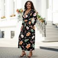 thumbnail image 2 of Tutolipy Christmas Dresses for Women Snowman Snowflake Printed A Line Dress Flowy Casual Midi Dress Ruffle Fall Winter Dresses with Pockets, M, 2 of 6