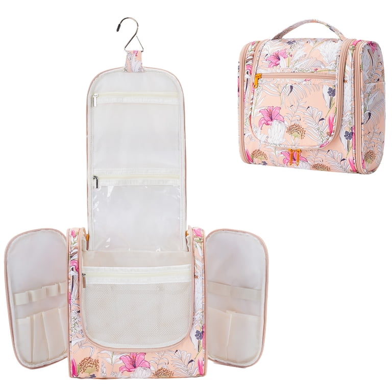 Narwey Hanging Toiletry Bag, Pink Makeup Organizer photo 1