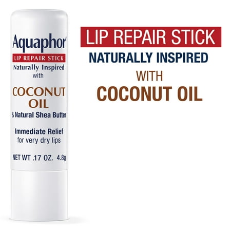 Aquaphor Naturally Inspired Lip Repair Balm Stick with Coconut Oil, 0.17 oz