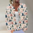 thumbnail image 4 of Cárdigan de mujer, cárdigan de manga larga, ahuecado, color sólido, chaqueta informal, parte superior de poliéster para mujer, 4 of 6