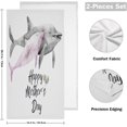 thumbnail image 2 of Cute Dolphin Hand Towels, Happy Mothers Day Kitchen Towel Ultra Soft and Absorbent,Decorative Fingertip Face Towel for Bathroom Hotel, 2 PCS, 28.3"x 14.4", 2 of 5