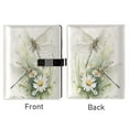 thumbnail image 2 of 9.2x6.7 inch Leather Notebook 100 Sheets, Multi-Pocket Design & Pen Loop Dragonflies with White Daisies Refillable Journal Organizer, 2 of 6