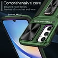 thumbnail image 4 of TECH CIRCLE Case for Samsung Galaxy A34 Phone Cover with Magnetic Kickstand + Metal Ring Holder + Lens Cover, Shockproof Hybrid PC+TPU Covers [360° Rotating Bracket] [Corner Protection] - Dark Green, 4 of 8