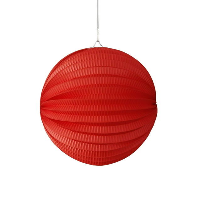 Red Single Paper Lantern Red Hanging Decorative Ball For Home Party Wedding Festival Decoration Easy Setup Foldable Design Festive Atmosphere