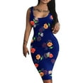 thumbnail image 2 of SMihono Robes d'Été Bohémiennes pour Femmes Grande Taille Mode Décontractée Été Sans Manches Épaules Dénudées Robe Col Rond Unie, 2 of 4