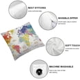 thumbnail image 4 of BANET  Modern Throw Pillow Cushion Cover, Watercolor Style World Map with Continents and Compass Abstract Country Art Print, Decorative Square Accent Pillow Case 20x20in, 4 of 5
