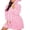 Pink, variant on Coduop Women Warm Night Robe Plush Cute Animal Ears Hooded Nightgown Long Sleeve Sleepwear Pajamas