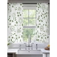 thumbnail image 2 of Abstract Floral Sheer Curtains 2 Panels Set Sage Green Leaf Floral Vintage Watercolor Sheer Window Curtains Light Filtering Rod Pocket Voile Drapes for Bedroom Living Room 52"x63", 2 of 8