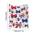 thumbnail image 3 of AuroraX Fleece Throw Blanket for Couch with Designs 4th of&nbsp;July White Sofa Blanket,Bow Printed Patriotic 50x60 inch Independence Day Home Decor, 3 of 7