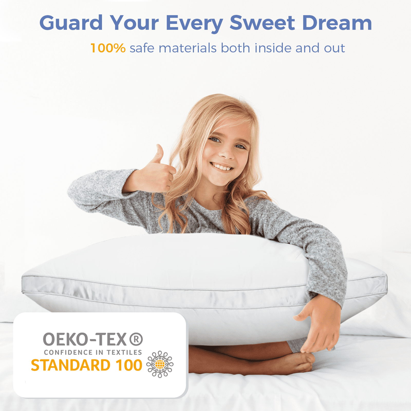 COOKEY Bed Pillows King Size Set of 2, Luxury Hotel Quality,Fluffy and Supportive Gusseted Bed Pillows for Side, Back, or Stomach Sleepers,20''x 36''