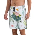 thumbnail image 2 of Kll Turtle And Sea Life Men'S Casual Summer Beach Shorts Hawaiian Shorts With Pockets-3x-Large, 2 of 9