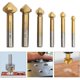thumbnail image 1 of Broca avellanadora de cabeza avellanada HSS, 6 piezas, 90 grados, revestimiento de nogal y titanio, herramienta para tornillos de 6,3 a 20,5 mm, adecuada para bricolaje, madera, metal y PVC, 1 of 5