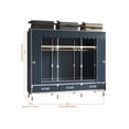thumbnail image 5 of Portable Closet Wardrobe, 59-Inch Clothes Organizer with 3 Hanging Rods ,3 Shelves and 3 Drawers, Non-Woven Fabric Cover, Large Capacity Storage for Bedroom and Living Room ,Blue., 5 of 11