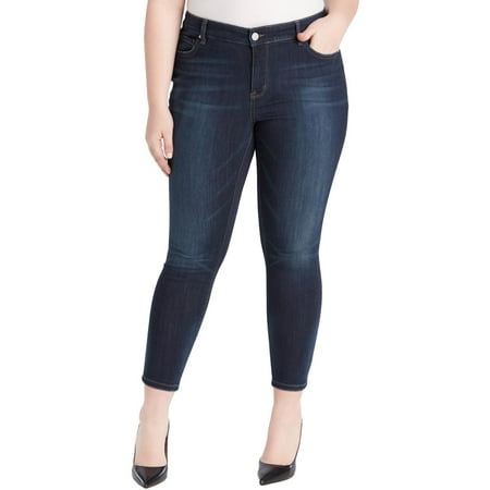 William Rast Womens Plus Denim Skinny Ankle Jeans Blue 24W