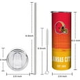 thumbnail image 2 of Kansas 20oz City Classic Stainless Steel Tumbler with Lid and Straw for Football Fans Gifts Skinny Travel Mug Tumbler Cup Keeps Drinks Cold & Hot, 2 of 3