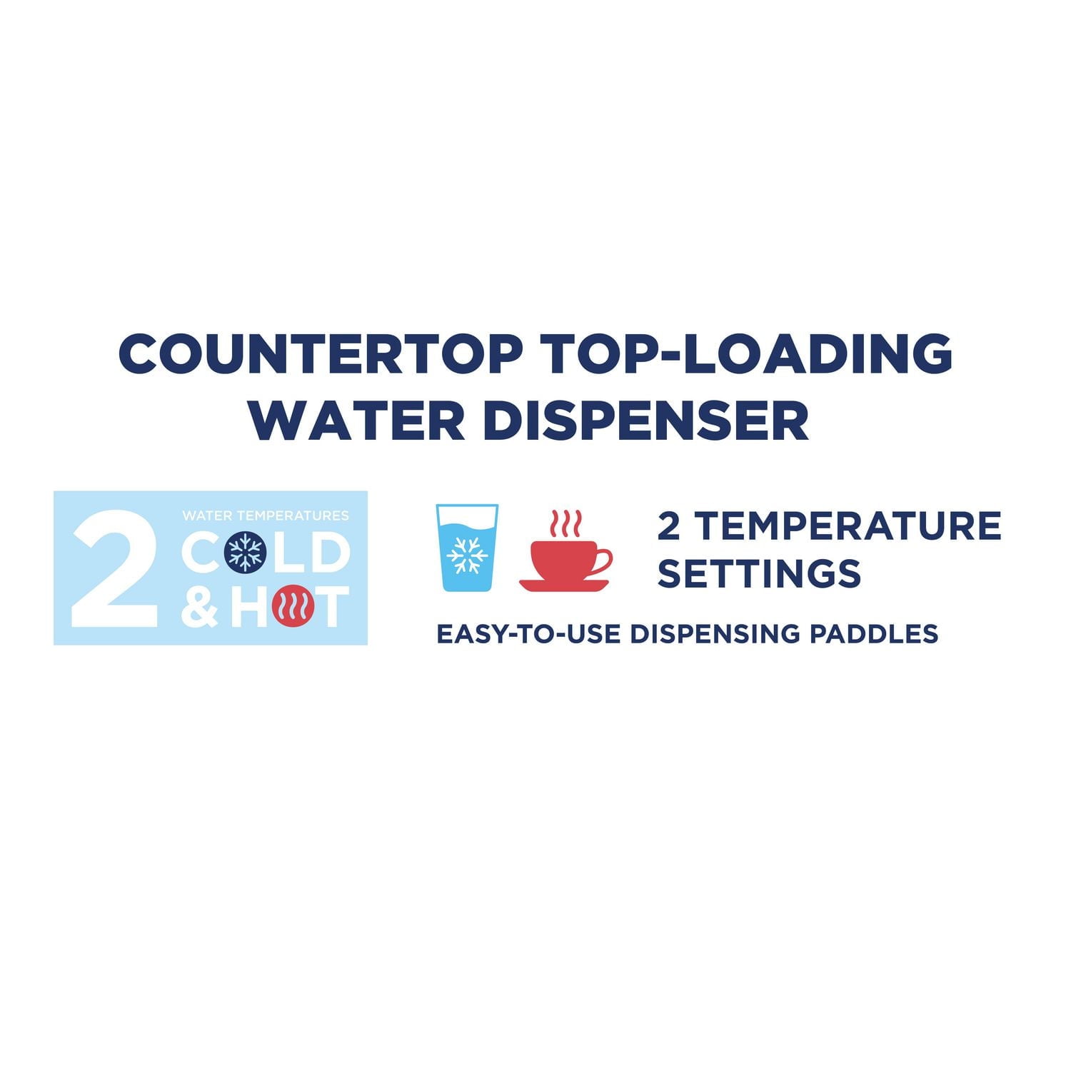 Westinghouse Countertop Top-Loading Water Dispenser, Easy-to-Use Dispensing Paddles