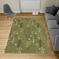 thumbnail image 2 of Floral Turkish Area Rug, Vintage Garden Plants Herbs Flowers Botanical Classic Design Illustration, Soft Carpet for Living Room Decor with Distressed Look, 2.6' x 5', Green Brown, by Ambesonne, 2 of 4