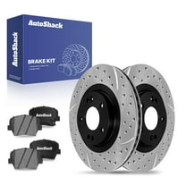 AutoShack 12.6" (320 mm) Front Vented Drilled & Slotted Brake Rotors E-Coated Ceramic Brake Pads | Replacement for 2014-2015 Kia Sorento | 6-PC Brake Kit | ShadowGuard