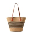 thumbnail image 1 of Bolso de mano de paja Nollia Travel tejido a mano para mujer, color negro, 1 of 4