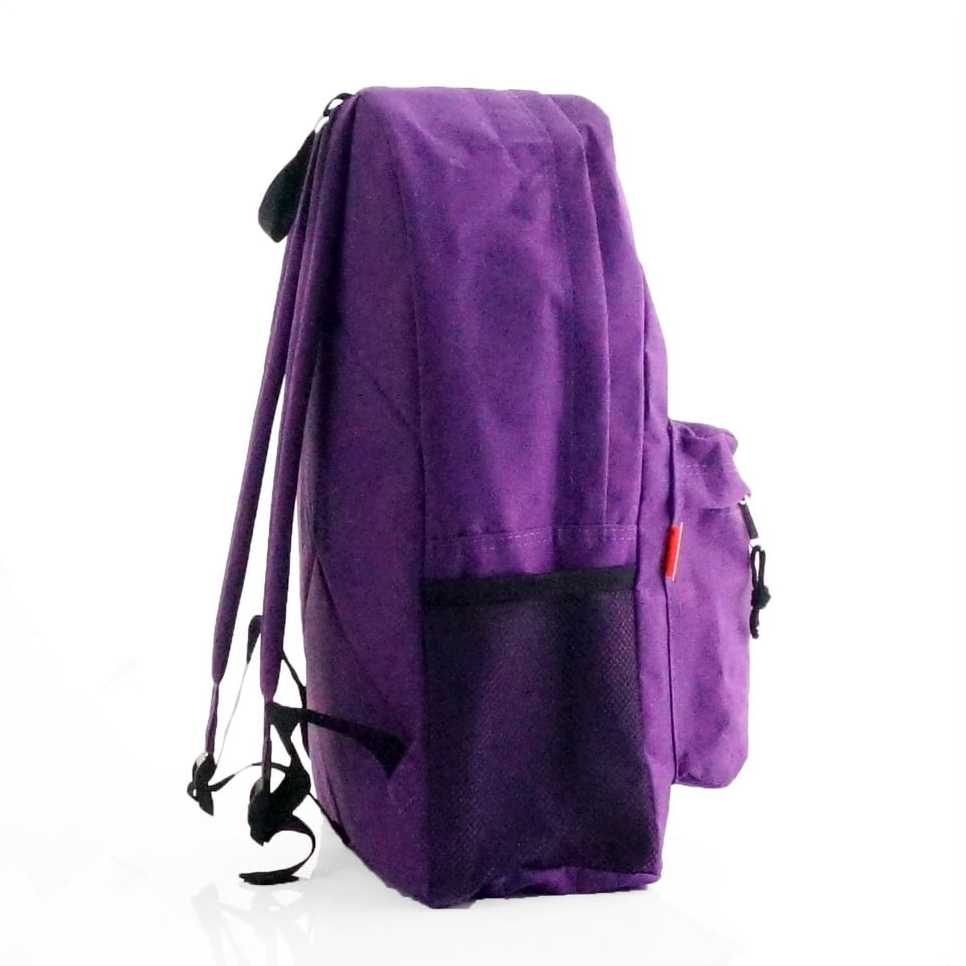 K-Cliffs Unisex 18" Padded Shoulder  Straps School Backpack in Purple, Polyester