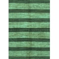 thumbnail image 1 of Ahgly Company Machine Washable Indoor Rectangle Oriental Turquoise Blue Modern Area Rugs, 8' x 10', 1 of 4