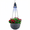 Gray, variant on Hanging Planter with Solar LED Light - Hanging Flower Basket With Self Watering, Anti Rot, Wickered Design & Weatherproof - For Flowers & Plants Indoor & Outdoor - White