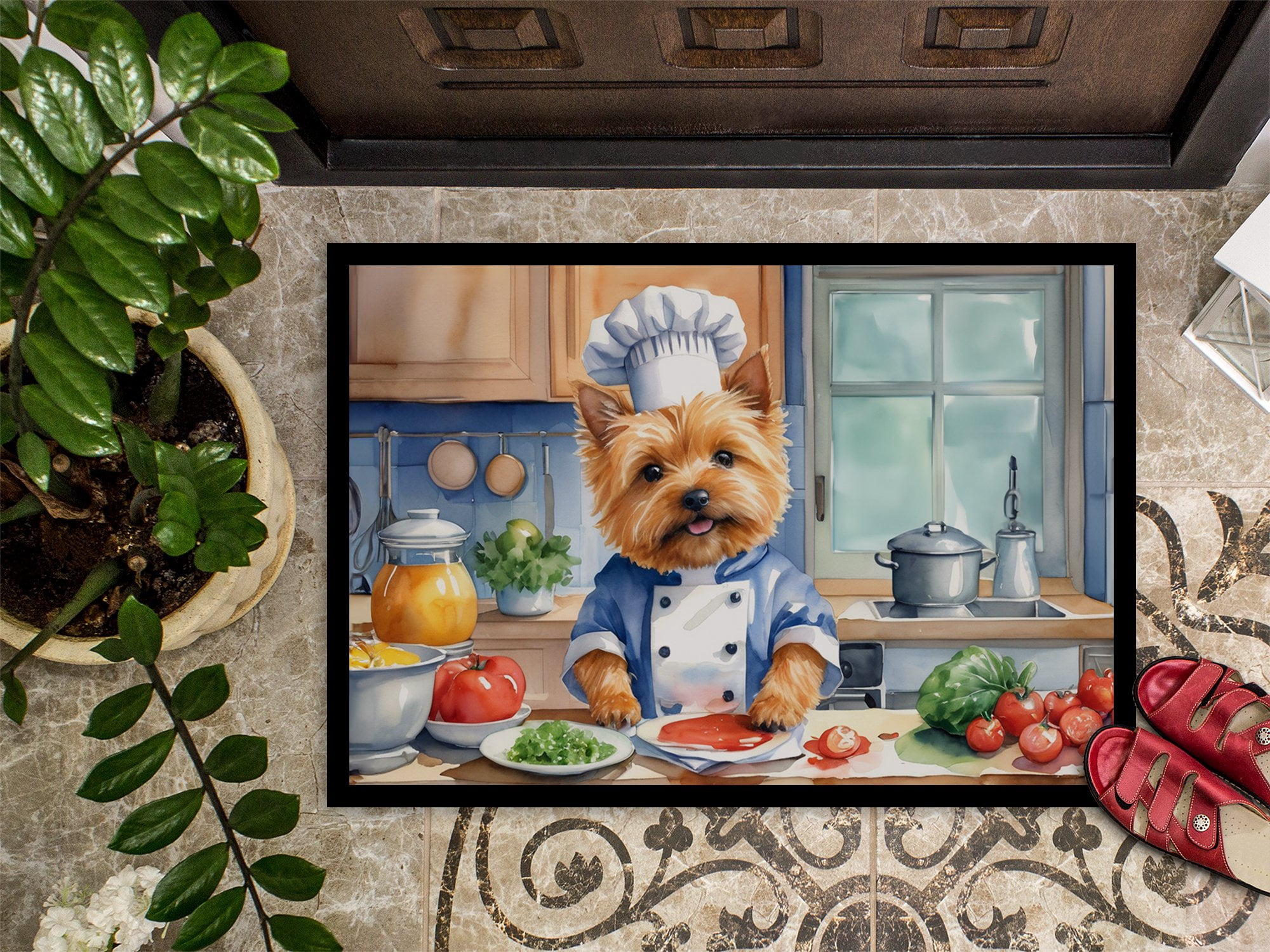 Carolines Treasures DAC6292JMAT 24 x 36 in. Norwich Terrier The Chef Doormat