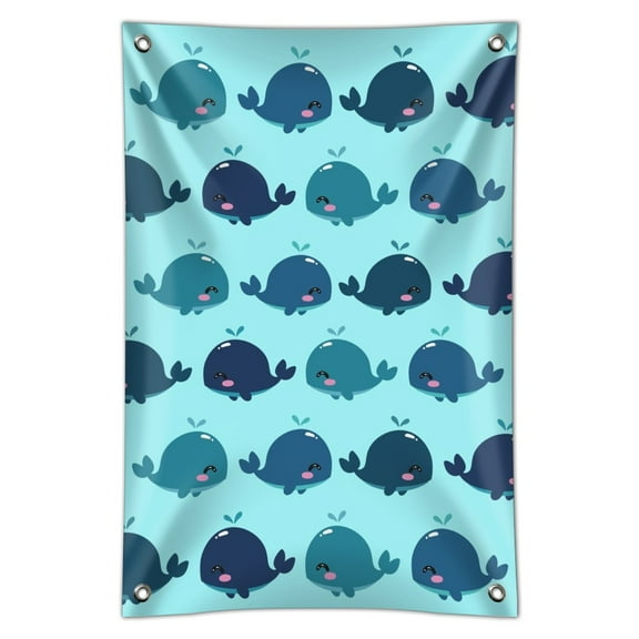 Cute Kawaii Whales Pattern Home Business Office Sign