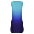thumbnail image 5 of B91xZ Robes Printemps Été pour Femmes Robe Maxi Sans Manches Col en V Robe Longue Boho Taille Haute Robe Trapèze à Volants, Bleu Ciel S, 5 of 5
