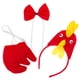 thumbnail image 4 of 1 juego de disfraz de pollo, diadema, pajarita y cola de gallo, conjunto de disfraz de fiesta, diadema de animal, cola juguetona y divertidos accesorios de pollo para cosplay, 4 of 7