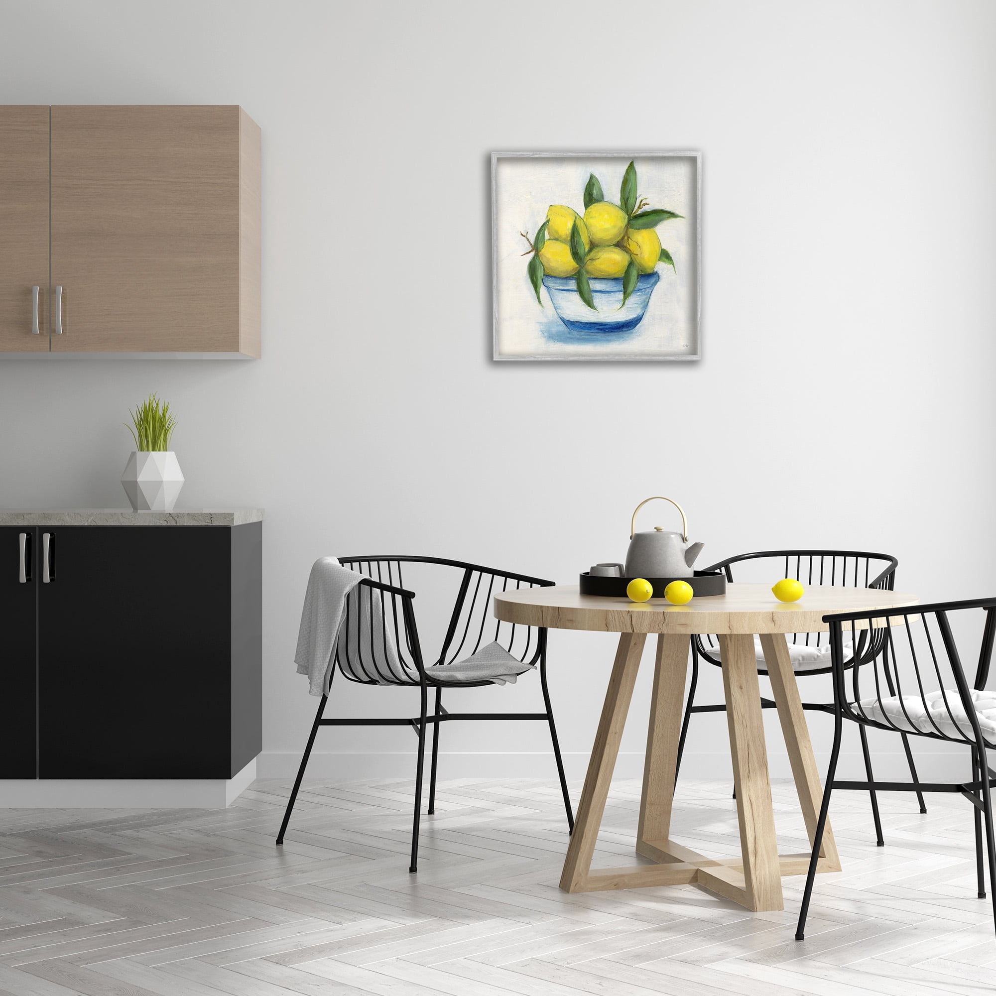 Stupell Industries Traditional Lemons Painting Food & Beverage Painting Gray Framed Art Print Wall Art, 24 x 24