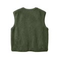 thumbnail image 3 of Vixolx Womens Cropped Sherpa Vest V Neck Button Down Sleeveless Fuzzy Fleece Jacket with Side Pockets Casual Loose Warm Fall Outerwear, 3 of 8