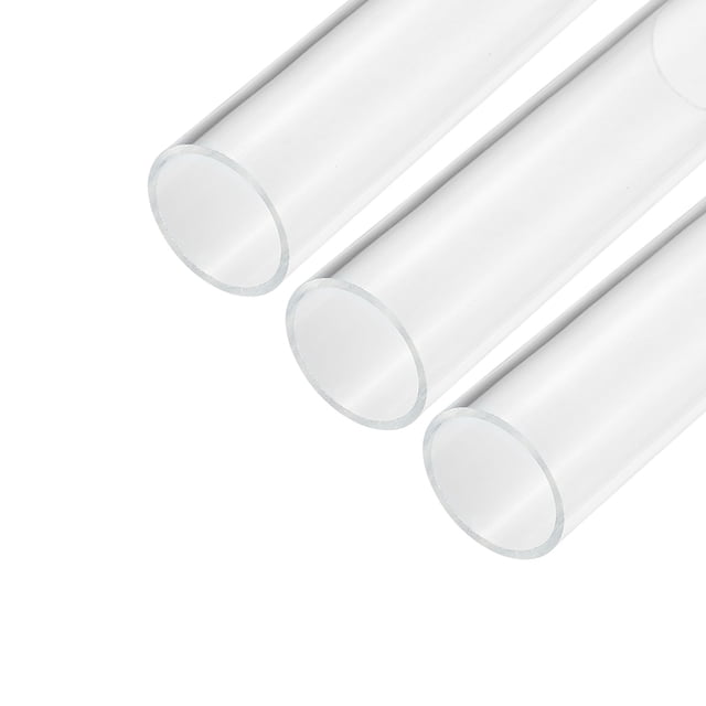 Acrílico Tubo Transparente Rígido Redondo Tubo 3uds 41mm ID 45mm OD 6" para Lámparas y Linternas, Agua Refrigeración Sistema