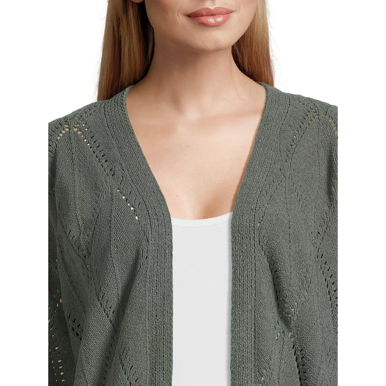 No Boundaries Women s Juniors Pointelle Duster Cardigan Sweater Lightweight Sizes XS XXXL Walmart
