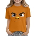 thumbnail image 6 of Auroural Toddler Girl 3T Clothing Kids Boys Girls Solid Color Cute Expression Print Short Sleeve Loose Comfortable T-Shirt Top Boys Summer Tops, 6 of 6