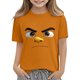 thumbnail image 4 of Tops de Manga Corta Linda con Impresión de Expresión Linda de Color Sólido para Niños Niños Niñas, Camiseta Cómoda Suelta para la Temporada Escolar, 4 of 6